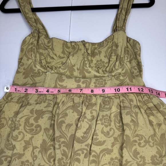 WeWoreWhat Beige Linen Blend Strapless Mini Dress Size 2 - Picture 7 of 15